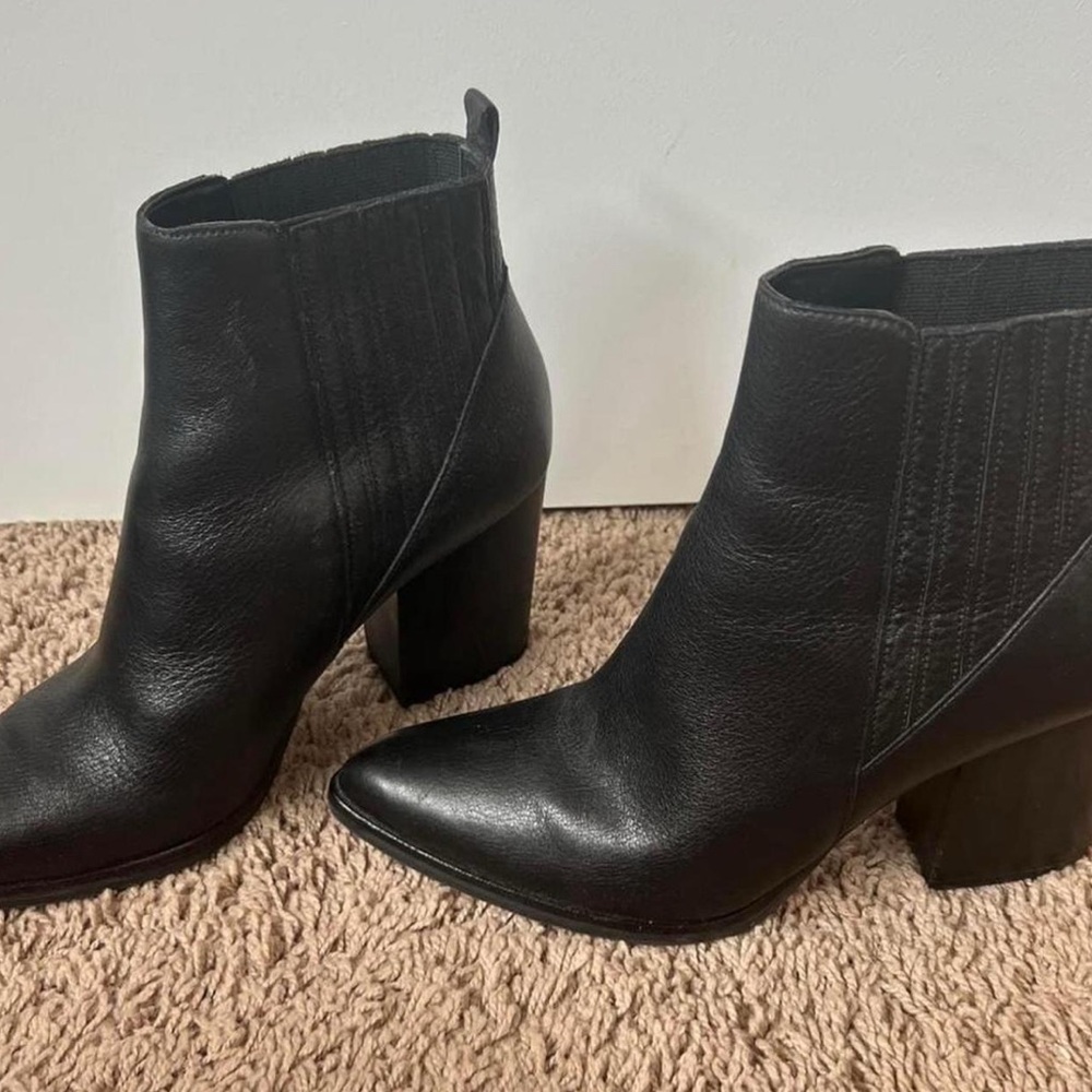 Black Leather Ankle Boots